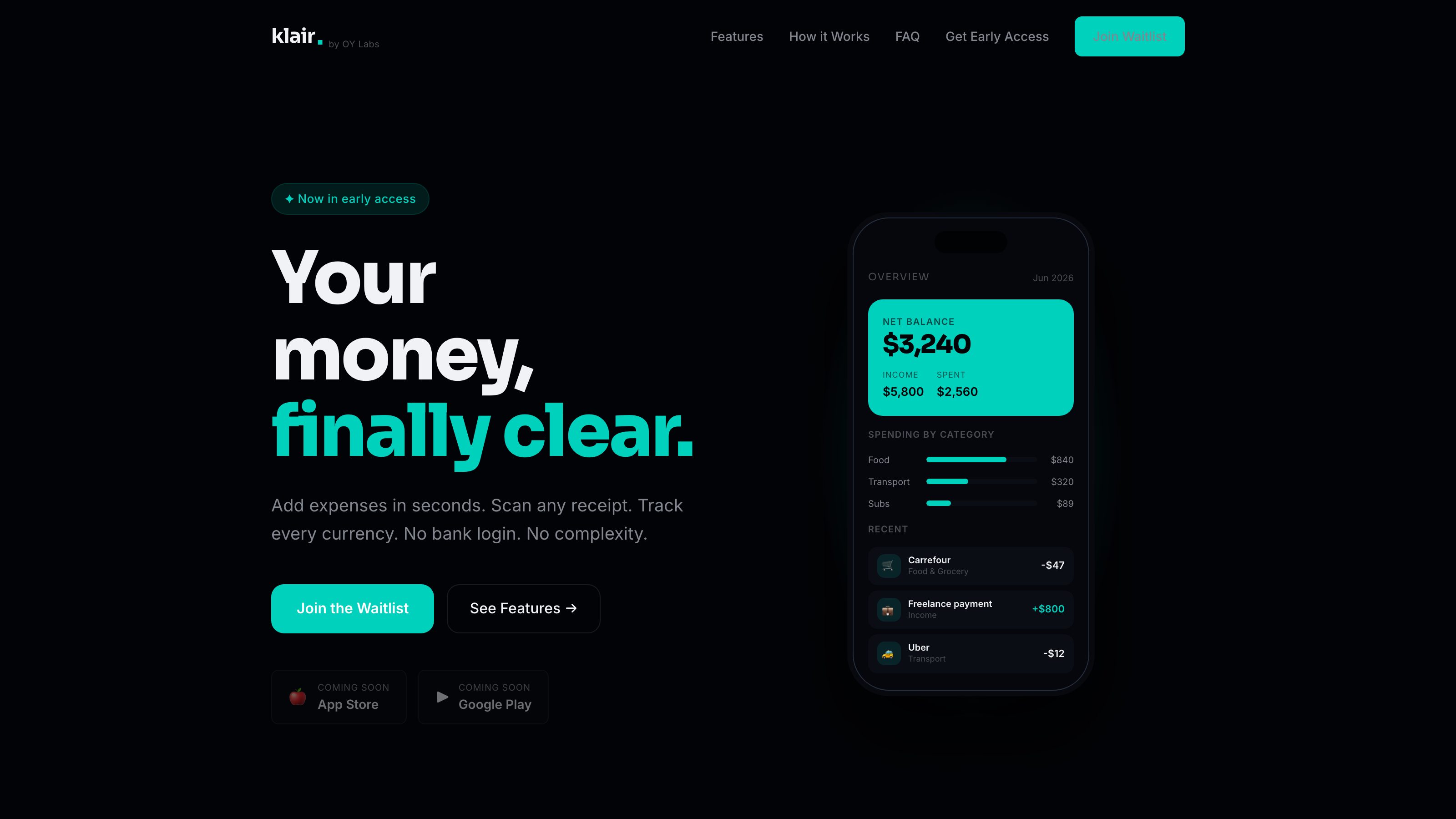 Klair — Personal Finance App