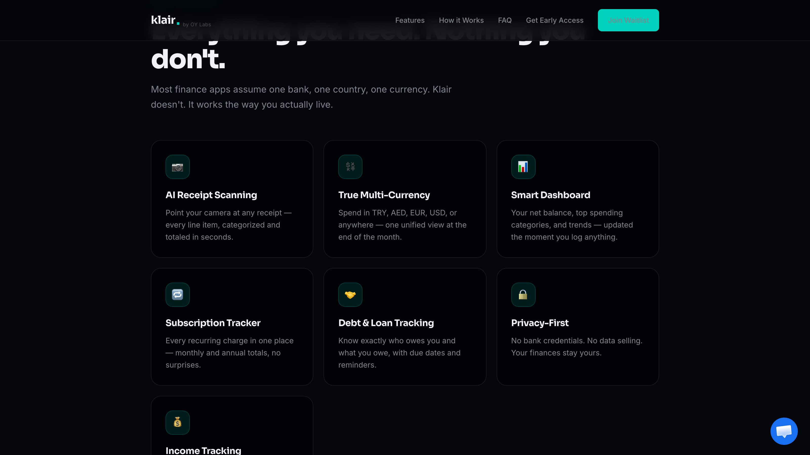 Klair — Personal Finance App screenshot 1